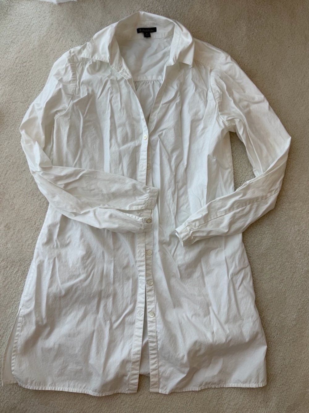 Brooks Brothers White Long Dress Botton Down Shirt - Classic Collar